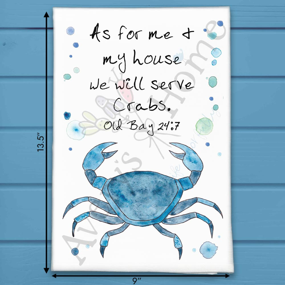 Serve Crabs Tea Towel – Coastal Humor Decor