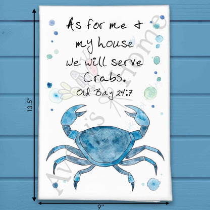 Serve Crabs Tea Towel – Coastal Humor Decor