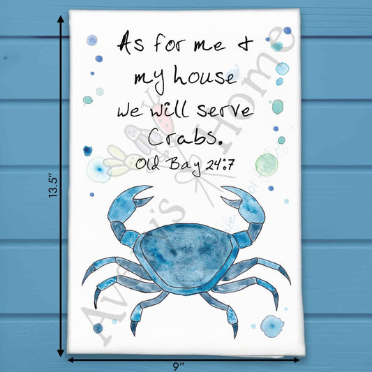 Serve Crabs Tea Towel – Coastal Humor Decor