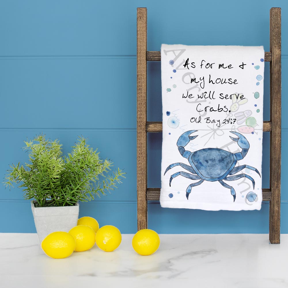 Serve Crabs Tea Towel – Coastal Humor Decor