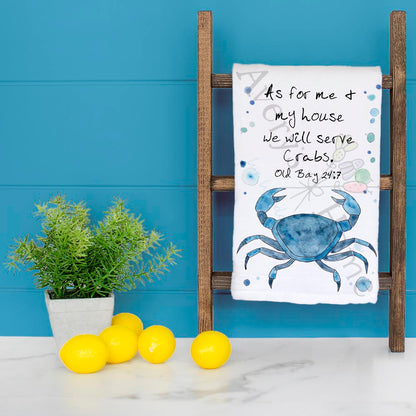 Serve Crabs Tea Towel – Coastal Humor Decor