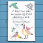 Birds Aging Quote Tea Towel – Funny Birthday Gift