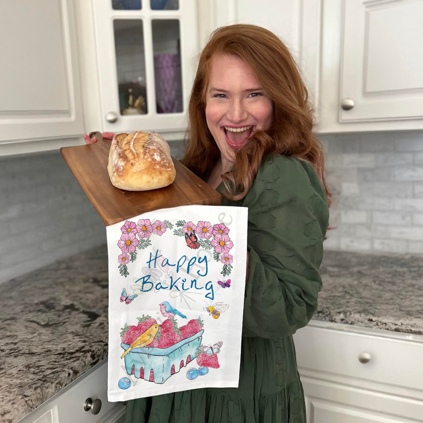 Happy Baking Tea Towel – Sweet Spring Decor