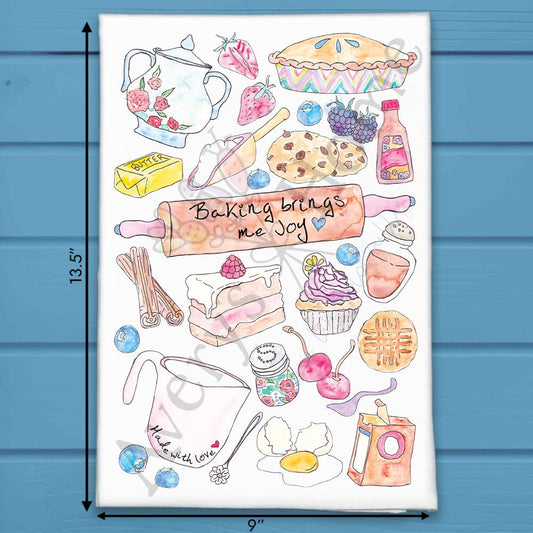 Baking Brings Joy Tea Towel – Cookie & Cake Decor