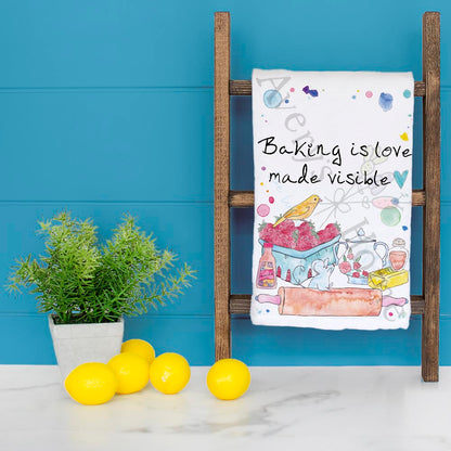Love Baking is Love Made Visible Sentimental Kitchen Decor Tea Towel
