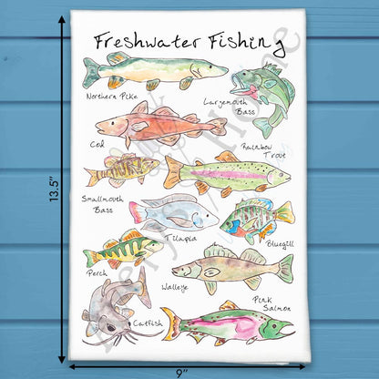 Freshwater Fishing Tea Towel – Lake Catch Decor