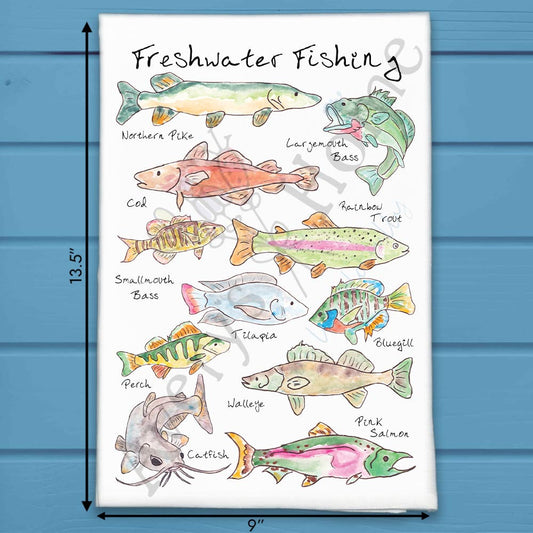 Freshwater Fishing Tea Towel – Lake Catch Decor
