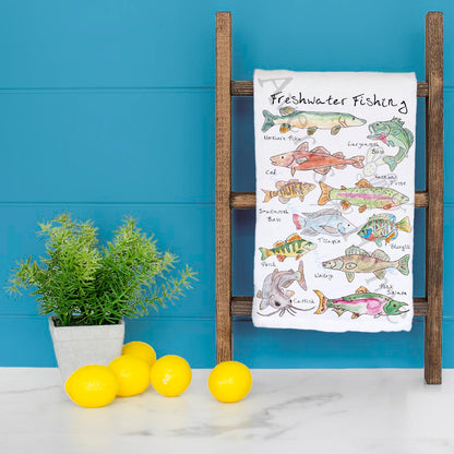 Freshwater Fishing Tea Towel – Lake Catch Decor
