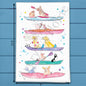 Dogs on Kayaks Tea Towel – Lake or Ocean Decor