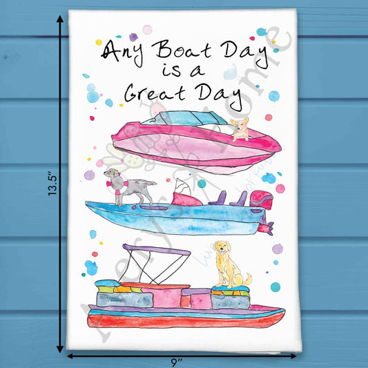 Any Boat Lake Day Tea Towel – Nautical Decor