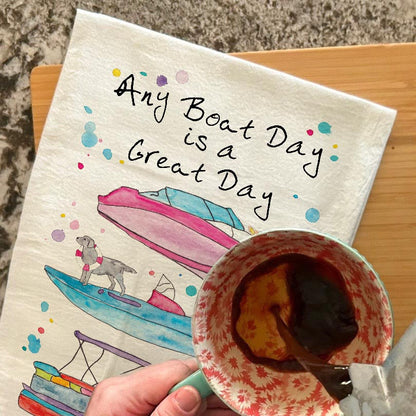 Any Boat Lake Day Tea Towel – Nautical Decor
