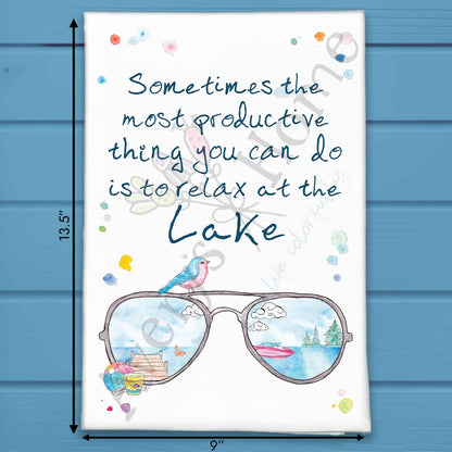 Sunglasses & Relaxation Tea Towel – Lake or River Vibes
