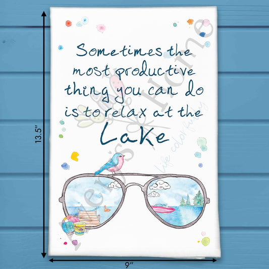 Sunglasses & Relaxation Tea Towel – Lake or River Vibes