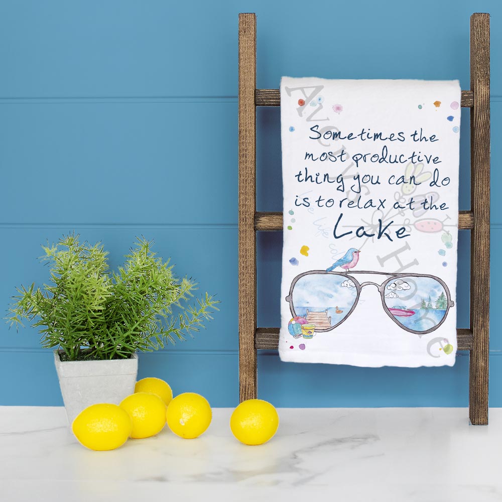 Sunglasses & Relaxation Tea Towel – Lake or River Vibes