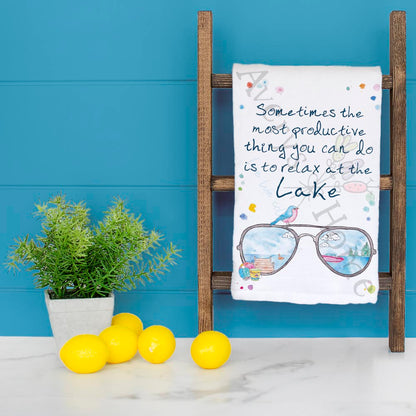 Sunglasses & Relaxation Tea Towel – Lake or River Vibes