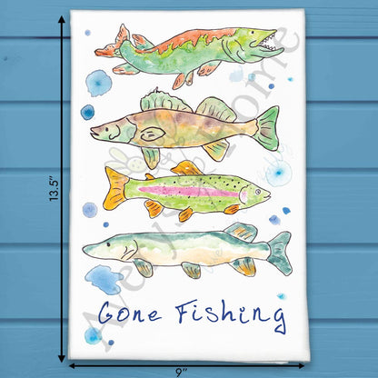 Gone Fishing Tea Towel – Lake Life Souvenir