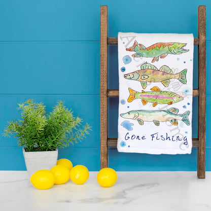 Gone Fishing Tea Towel – Lake Life Souvenir