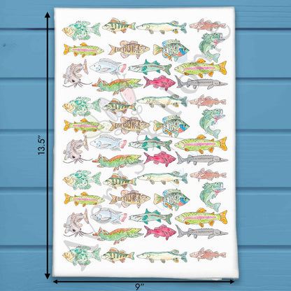 Lake Fish Pattern Tea Towel – Freshwater Decor