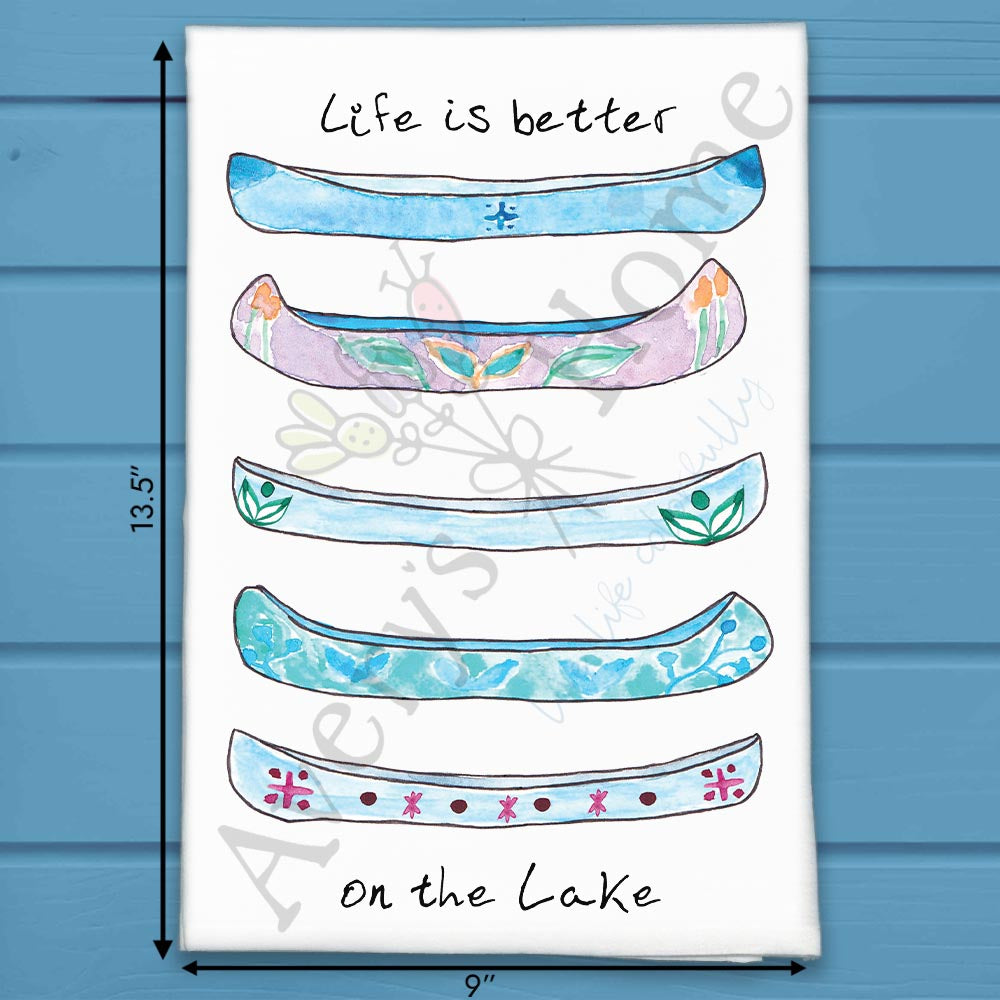 Lake Life Canoe Tea Towel – Nature Paddle Decor