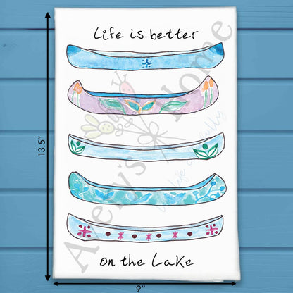 Lake Life Canoe Tea Towel – Nature Paddle Decor