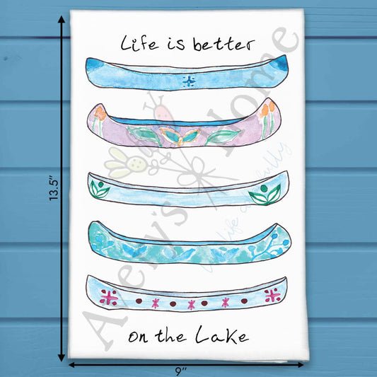 Lake Life Canoe Tea Towel – Nature Paddle Decor