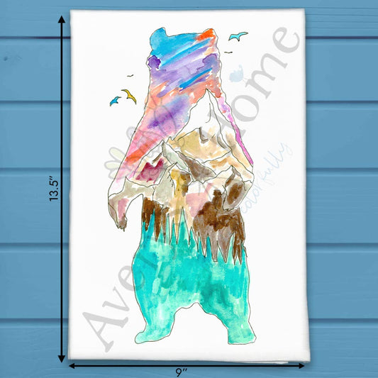 Mountain Bear Tea Towel – Forest Wildlife Decor