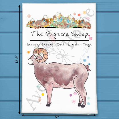 Mountain Bighorn Tea Towel – Wild Ridge Decor