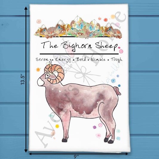 Mountain Bighorn Tea Towel – Wild Ridge Decor