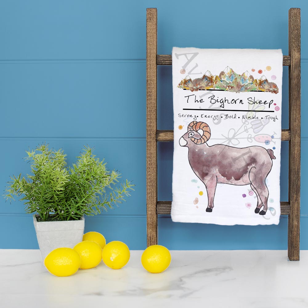 Mountain Bighorn Tea Towel – Wild Ridge Decor