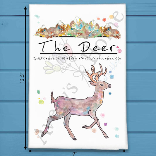 Mountain Deer Tea Towel – Woodland Antler Decor