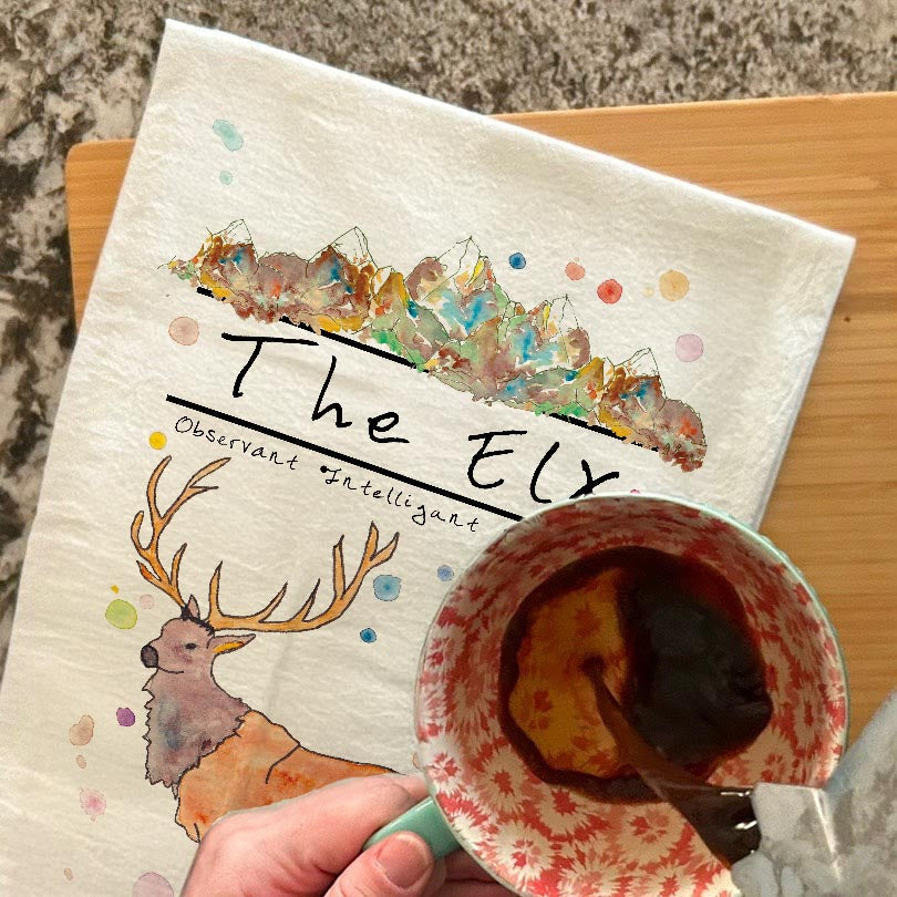Mountain Elk Tea Towel – Woodland Majesty