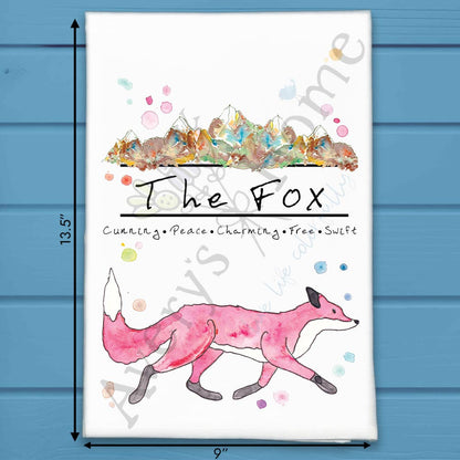 Mountain Fox Tea Towel – Rustic Wildlife Decor