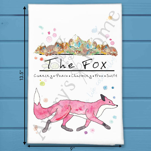 Mountain Fox Tea Towel – Rustic Wildlife Decor