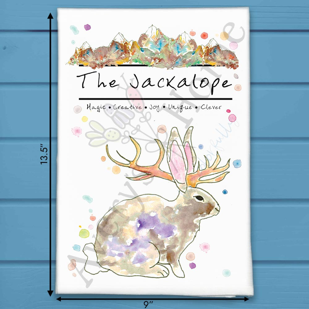 Mountain Jackalope Tea Towel – Mythical Decor