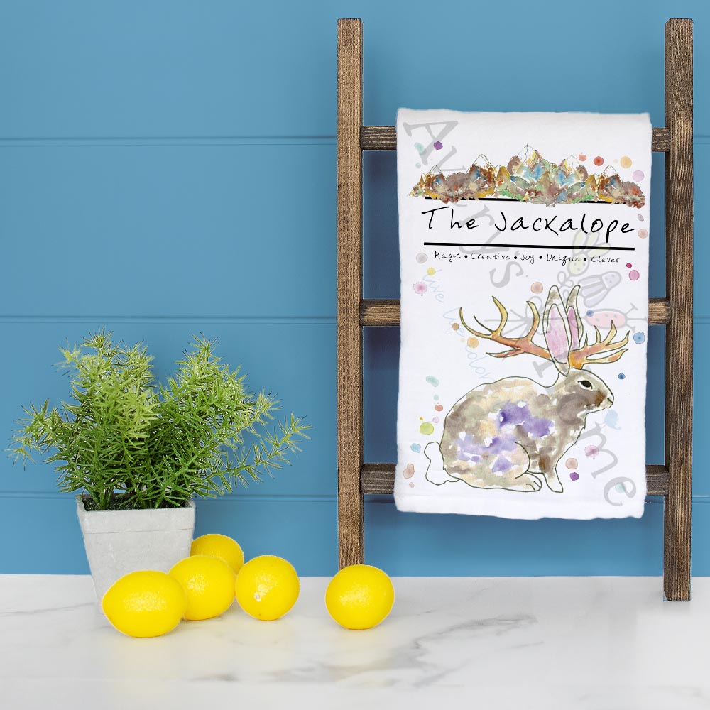 Mountain Jackalope Tea Towel – Mythical Decor