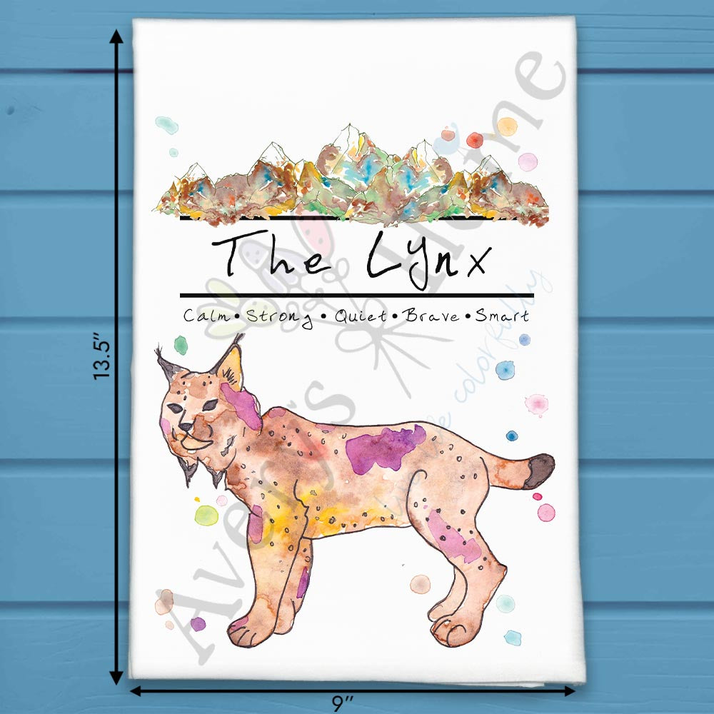 Mountain Lynx Tea Towel – Fierce Forest Decor