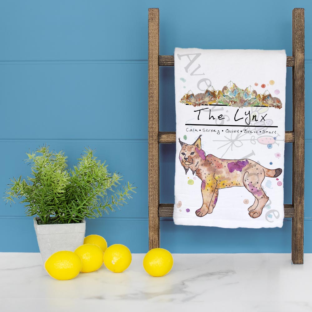 Mountain Lynx Tea Towel – Fierce Forest Decor