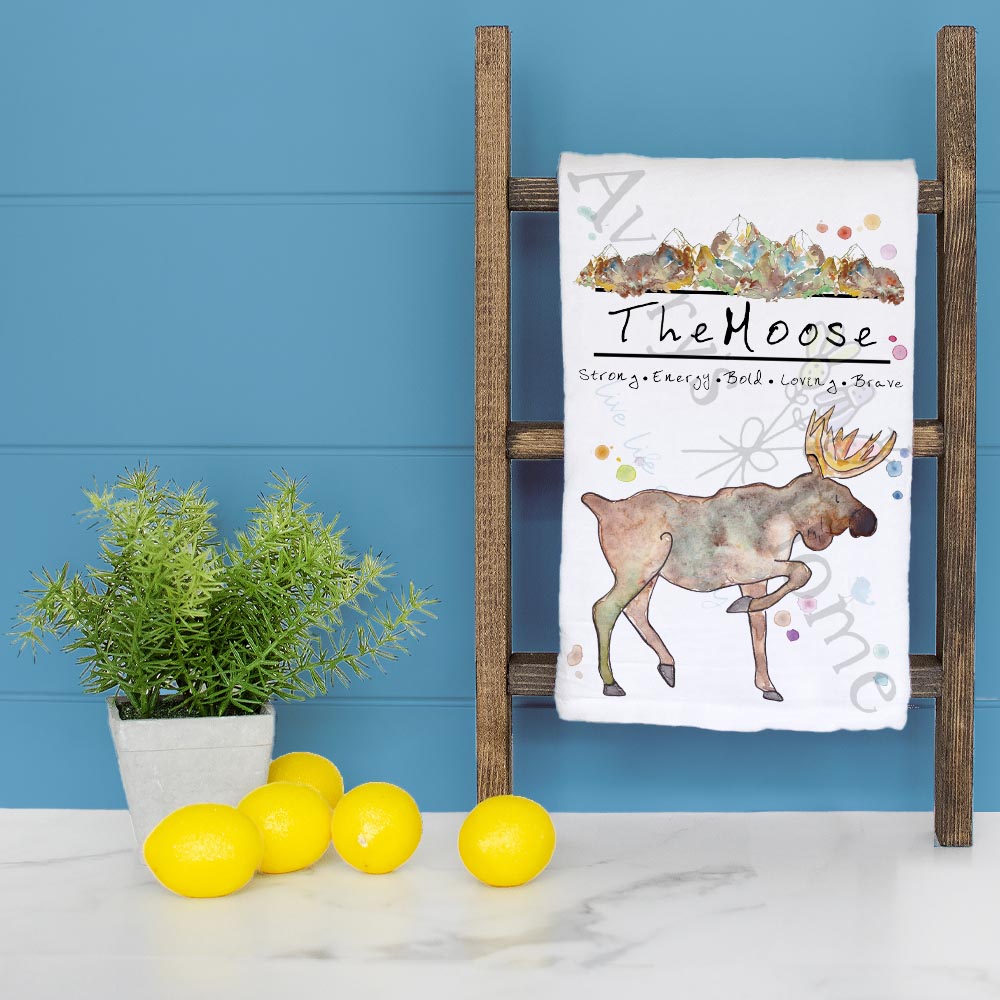 Mountain Moose Tea Towel – Woodland Decor