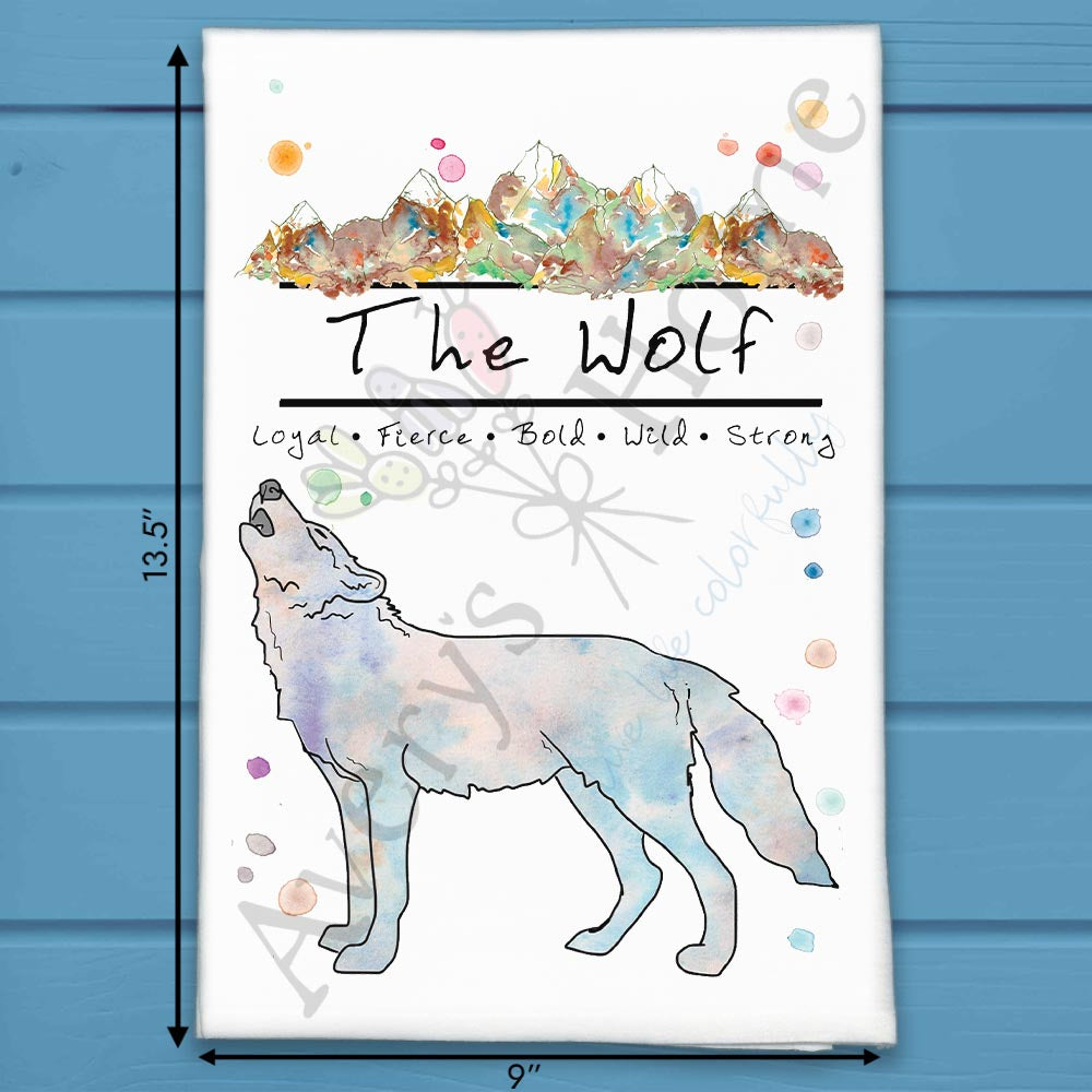 Mountain Wolf Tea Towel – Wild Forest Decor