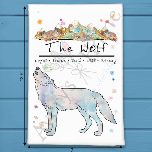 Mountain Wolf Tea Towel – Wild Forest Decor