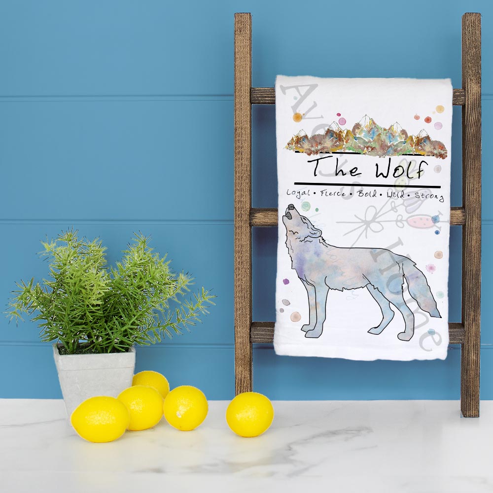Mountain Wolf Tea Towel – Wild Forest Decor