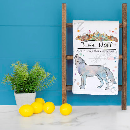 Mountain Wolf Tea Towel – Wild Forest Decor