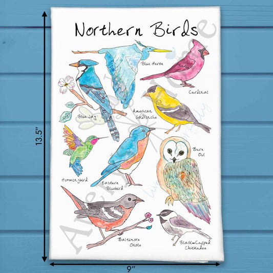 Northern Birds Tea Towel – Backyard Birdwatcher Gift