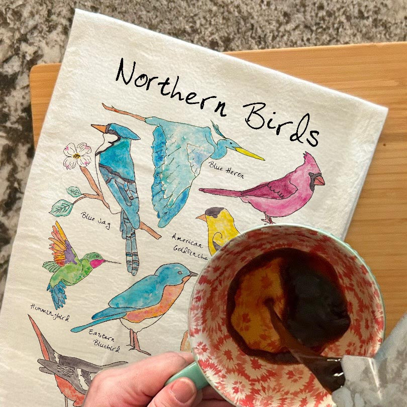 Northern Birds Tea Towel – Backyard Birdwatcher Gift