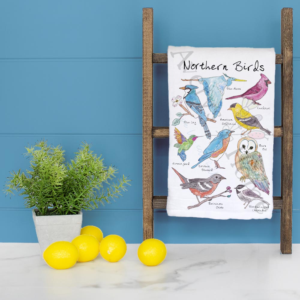 Northern Birds Tea Towel – Backyard Birdwatcher Gift