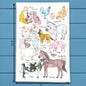 Farm Animals Barn Tea Towel – Country Morning Decor
