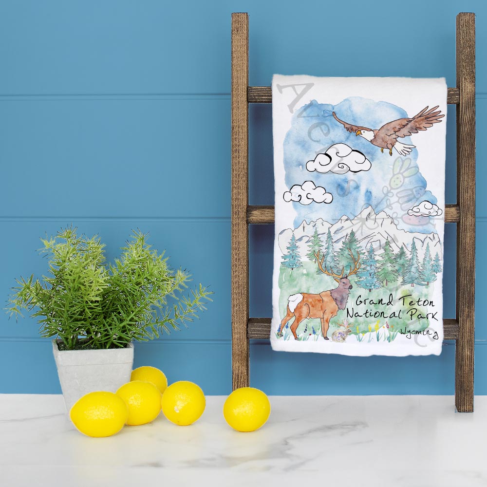 Grand Teton National Park Tea Towel – Wyoming Decor