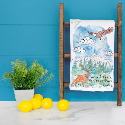Grand Teton National Park Tea Towel – Wyoming Decor