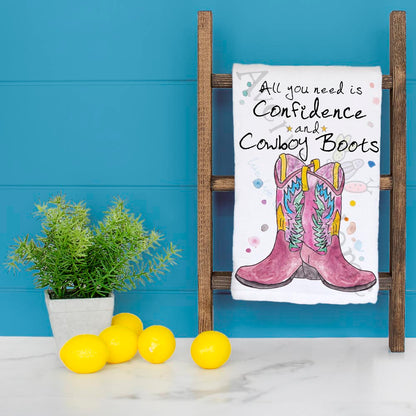 Cowboy Boots Confidence Tea Towel – Western Attitude