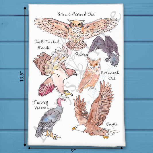 Birds of Prey Tea Towel – Raptor Enthusiast Decor